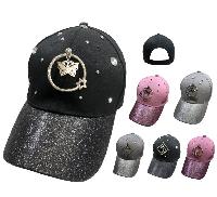 Glitter Baseball Hat with Gems [Ring Decoration on Front]